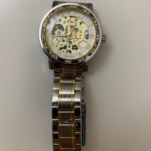 Winner Silver Golden Retro Mechanical Watch Luminous Hands Fashion Diamond